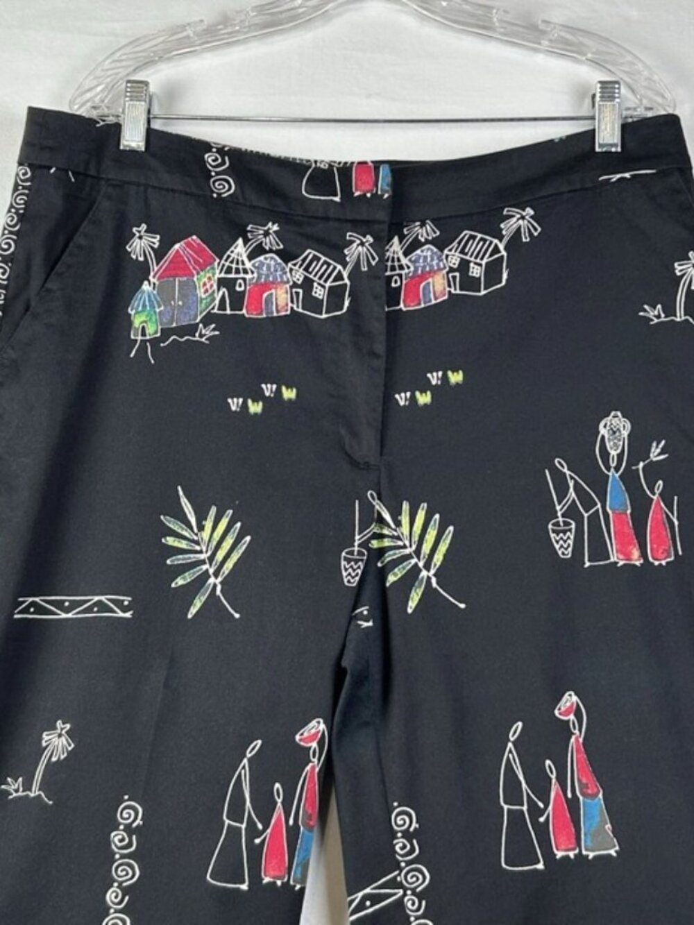 Chico’s Artistic Village Print Crop Pants XL Global Boho Wearable Art - Picture 2 of 12
